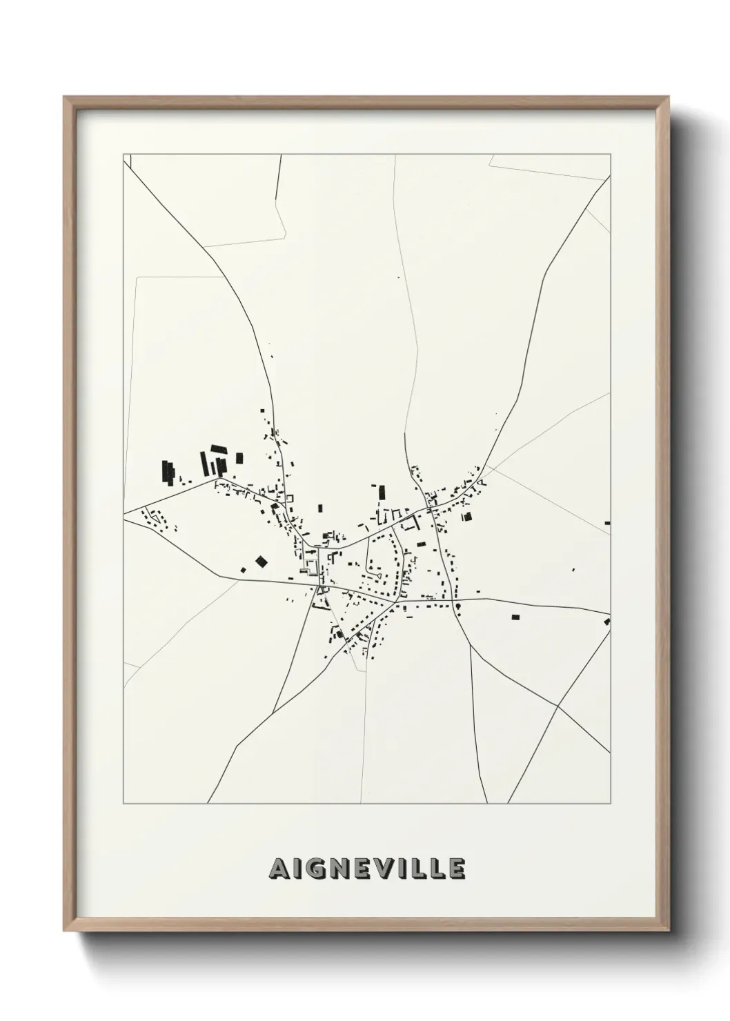 Un poster carte Aigneville