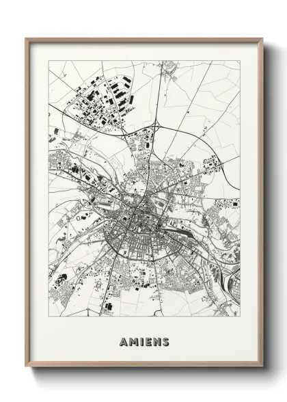 Une affiche de carte sur Amiens