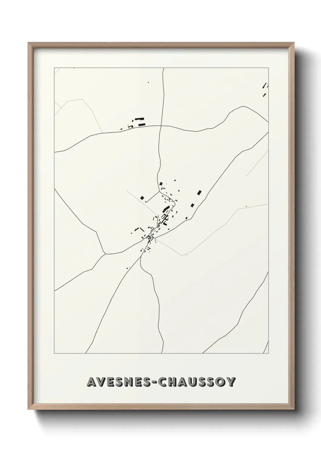 Un poster carte Avesnes-Chaussoy