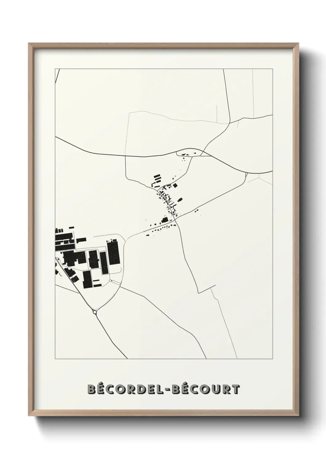 Un poster carte Bécordel-Bécourt