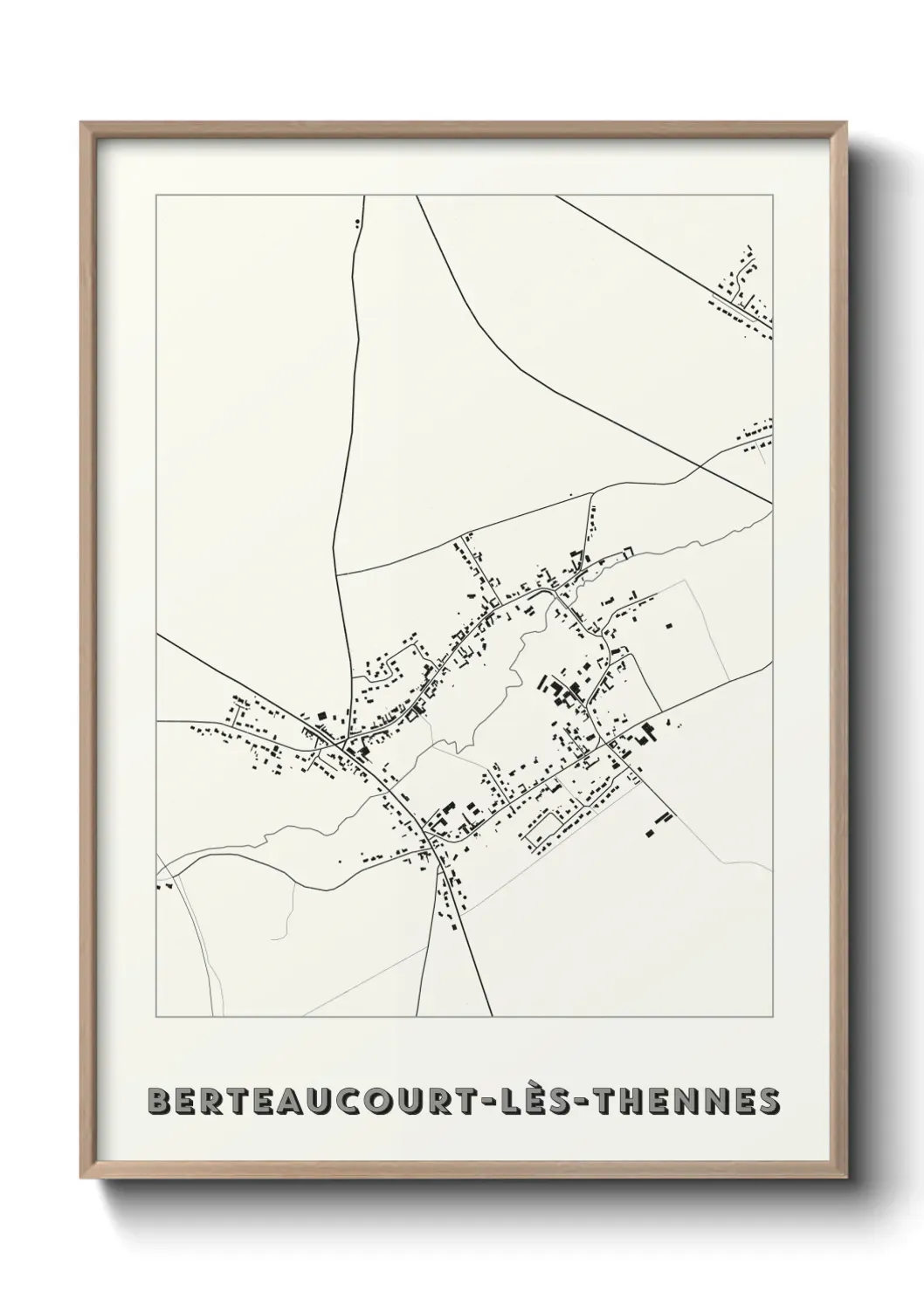 Un poster carte Berteaucourt-lès-Thennes