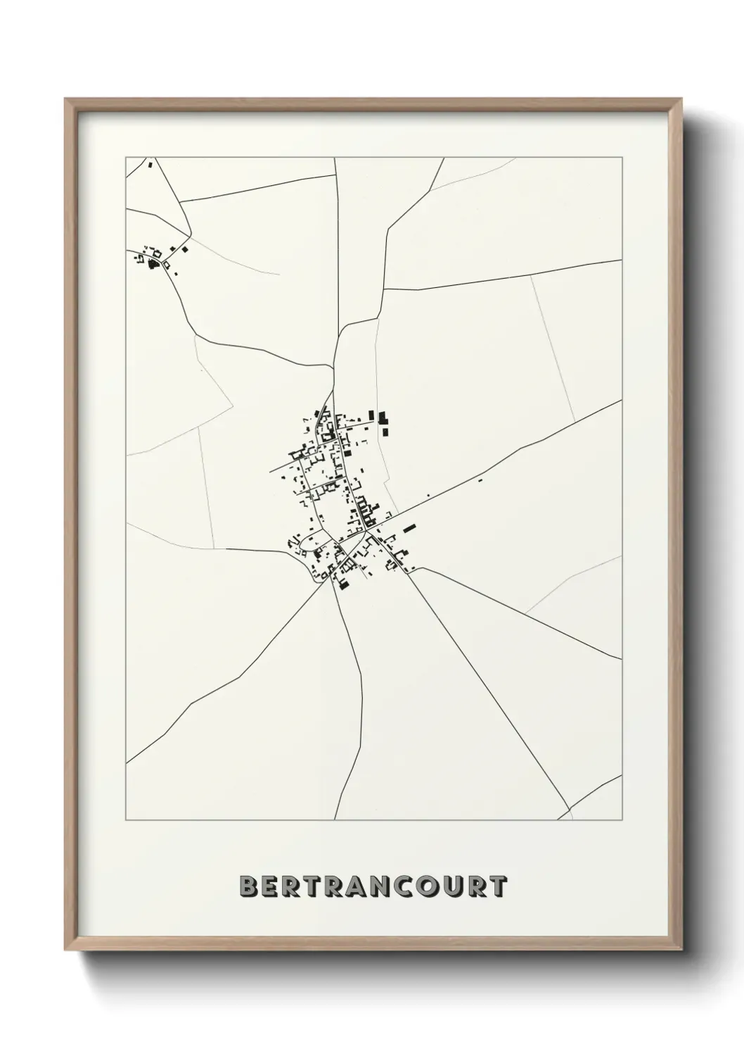 Un poster carte Bertrancourt