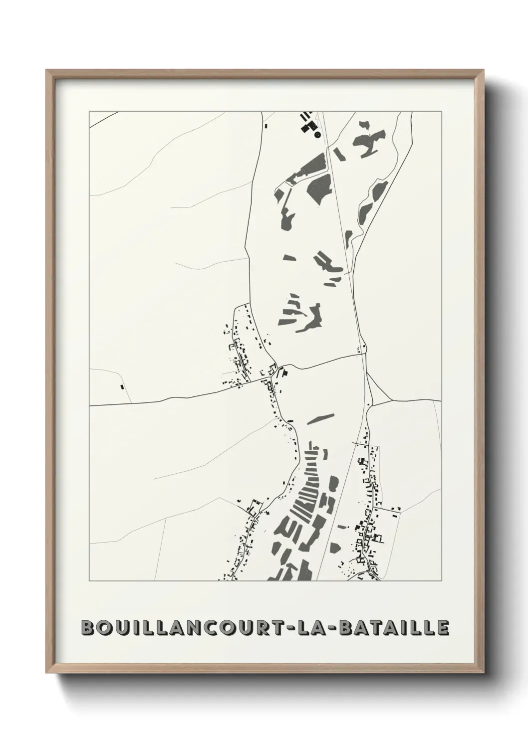 Un poster carte Bouillancourt-la-Bataille
