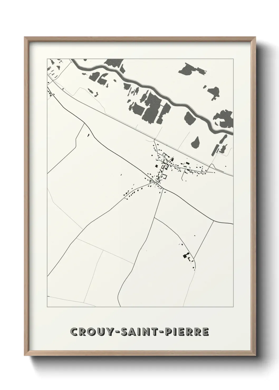 Un poster carte Crouy-Saint-Pierre
