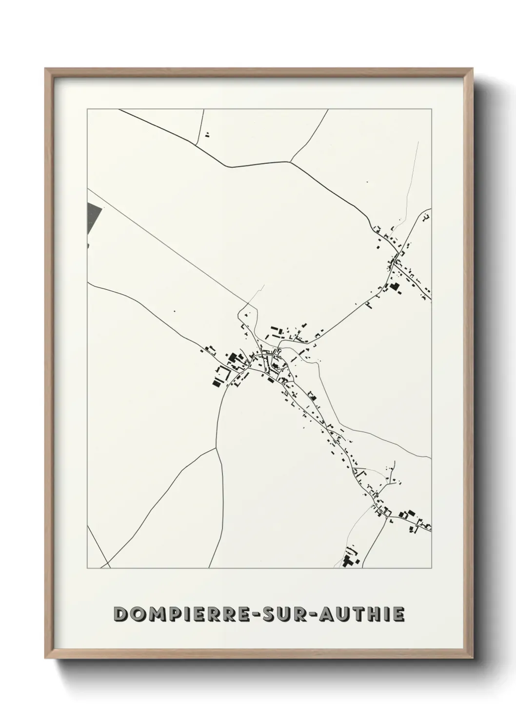 Un poster carte Dompierre-sur-Authie