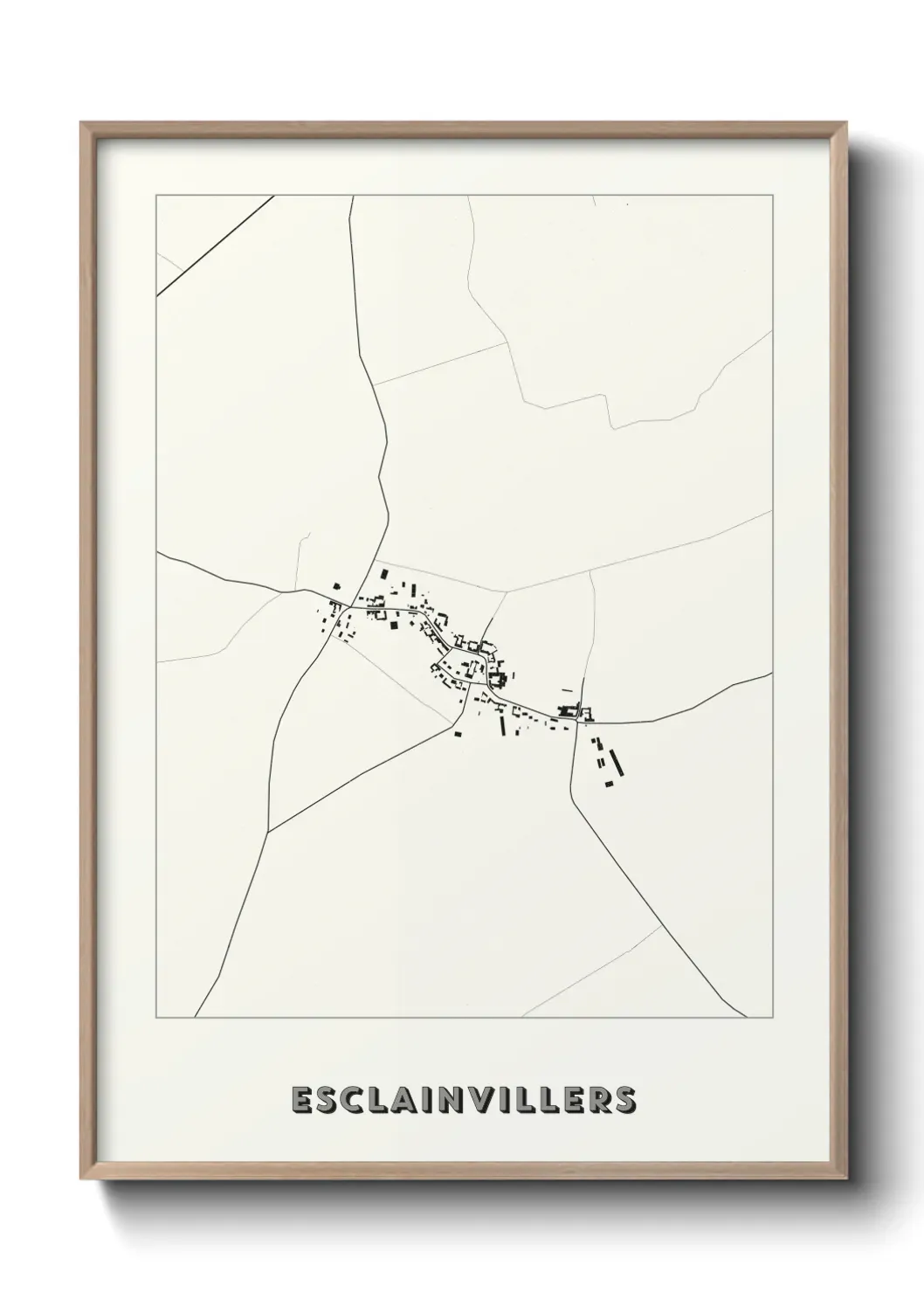 Un poster carte Esclainvillers