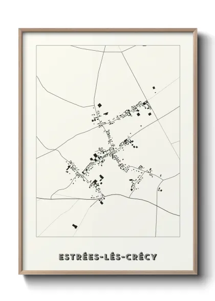 Une affiche de carte sur Estrées-lés-Crécy