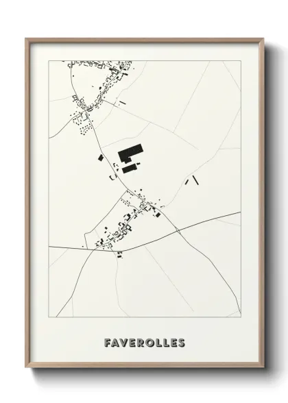 Une affiche de carte sur Faverolles