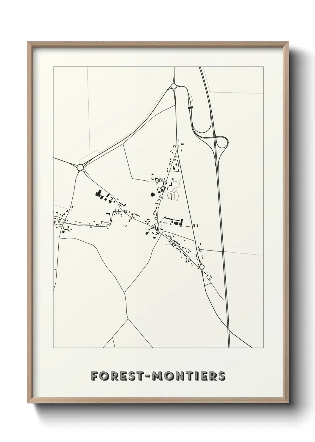 Un poster carte Forest-Montiers