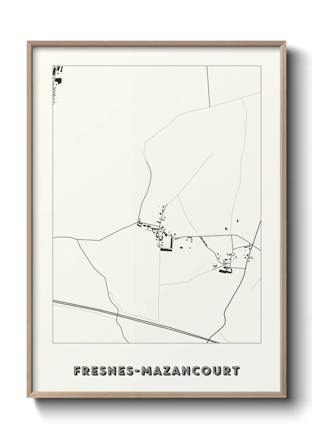 Un poster carte Fresnes-Mazancourt