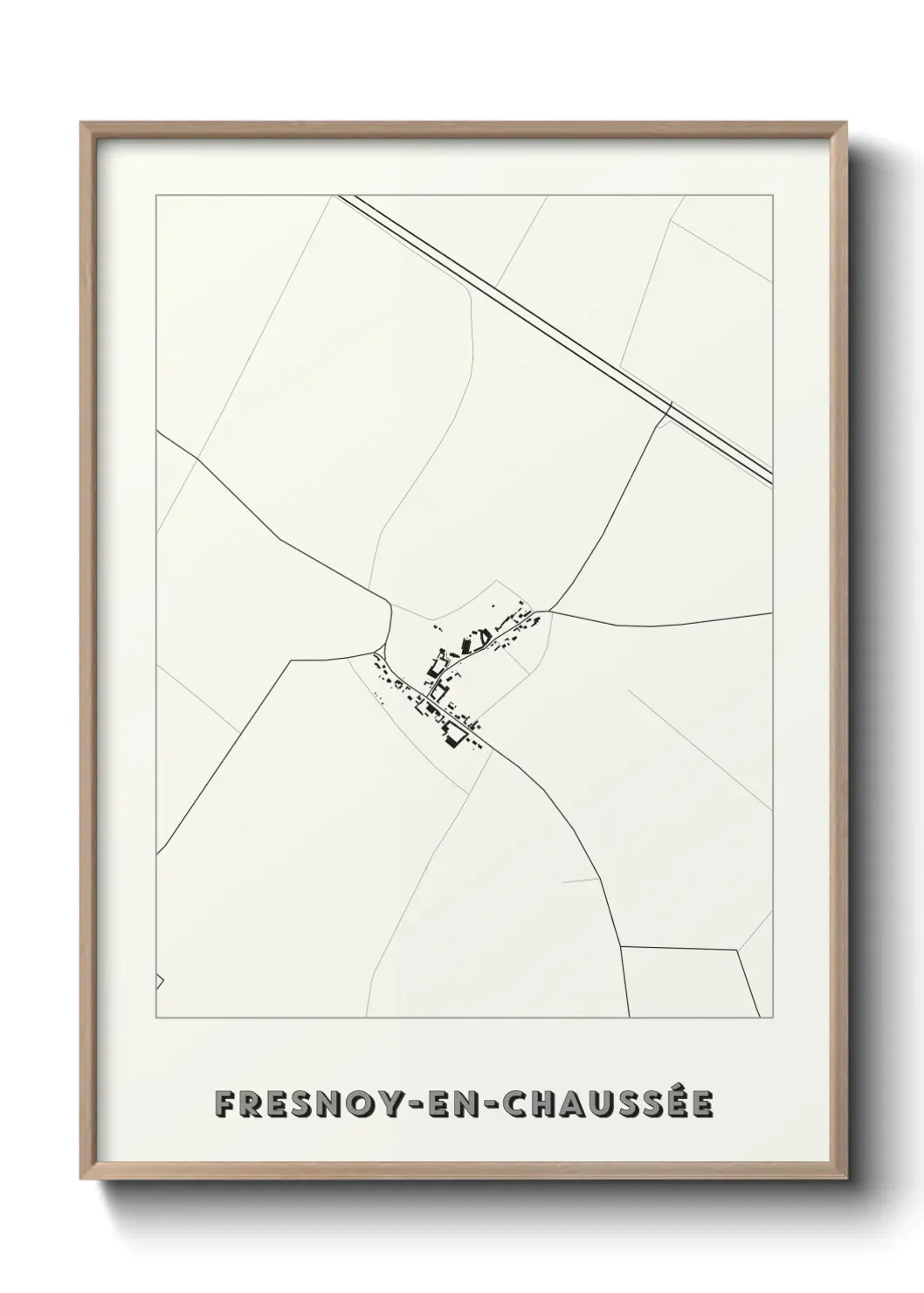 Un poster carte Fresnoy-en-Chaussée
