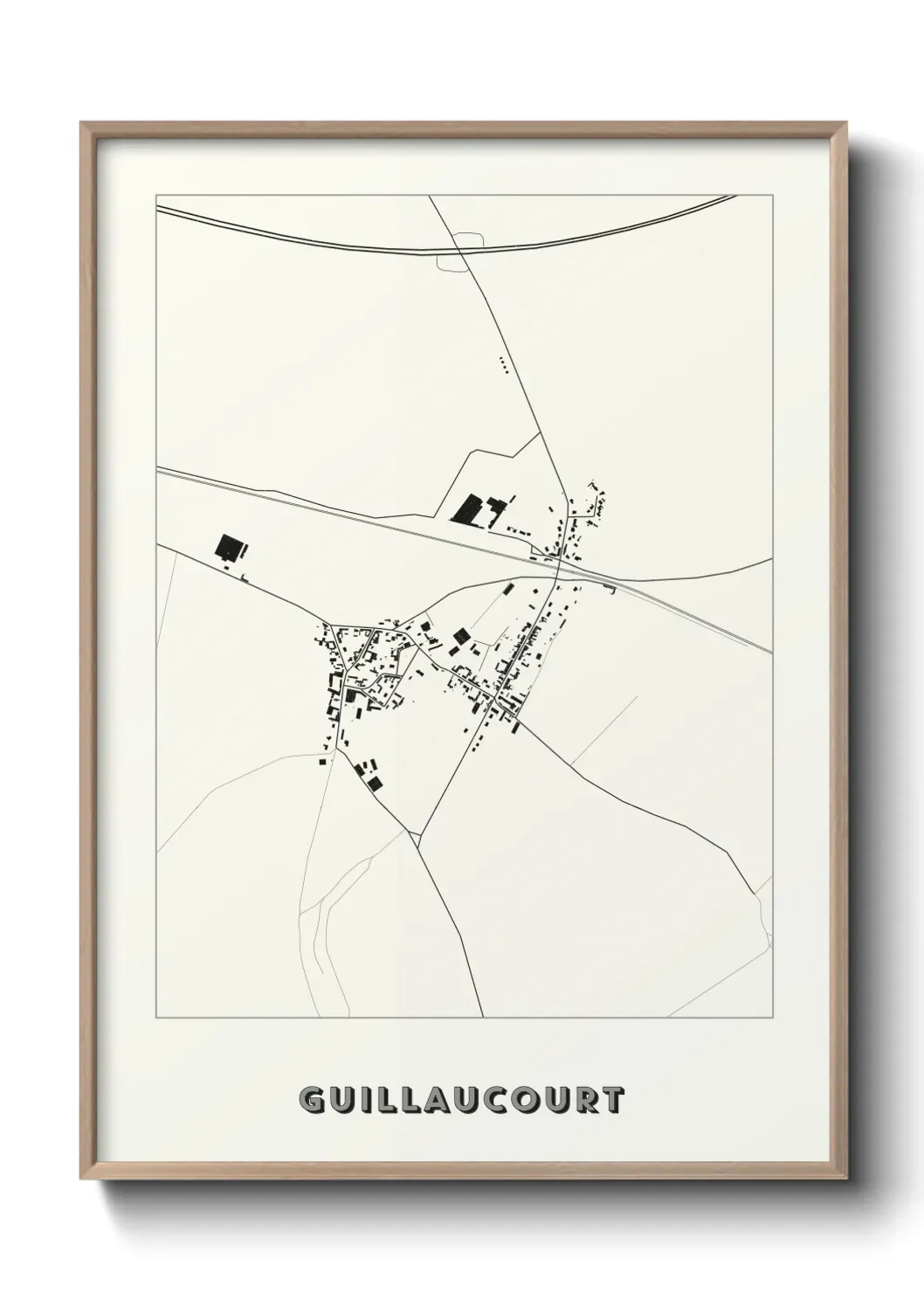 Un poster carte Guillaucourt