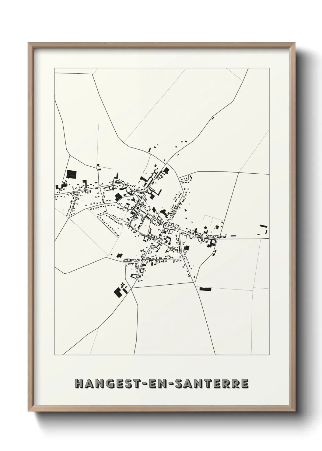 Un poster carte Hangest-en-Santerre