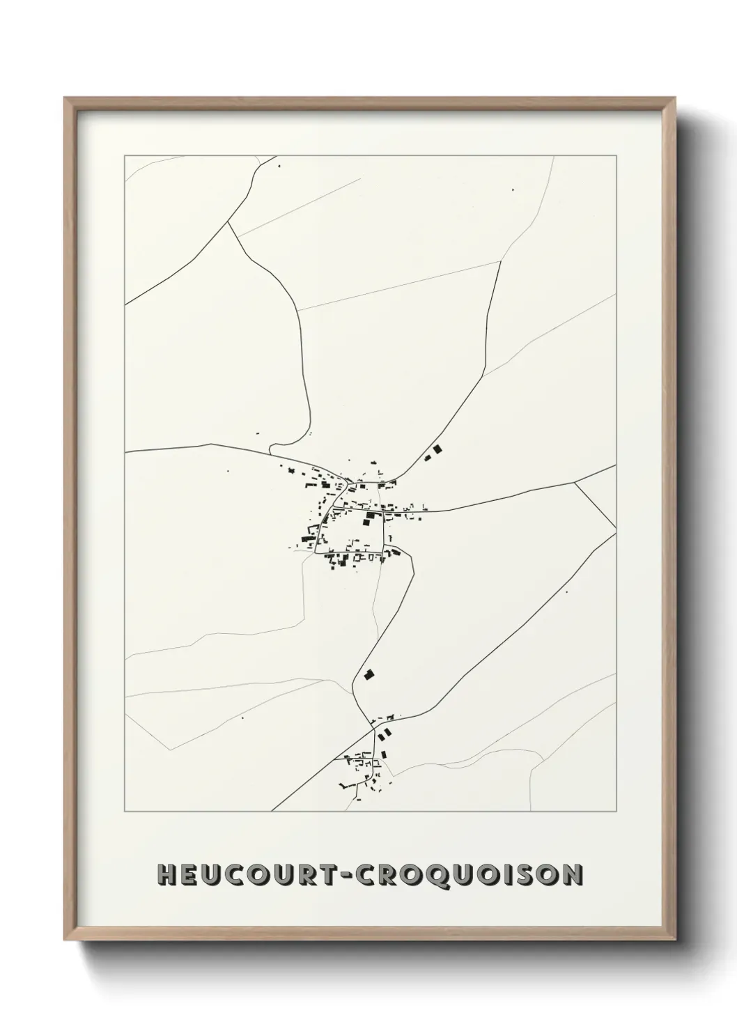 Un poster carte Heucourt-Croquoison