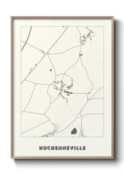 Une affiche de carte sur Huchenneville