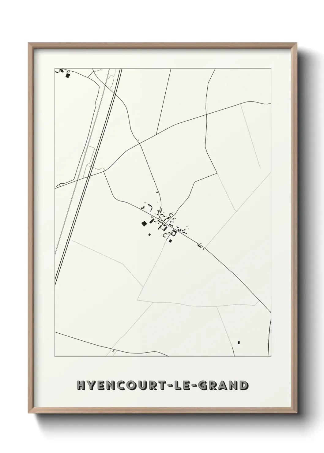 Un poster carte Hyencourt-le-Grand