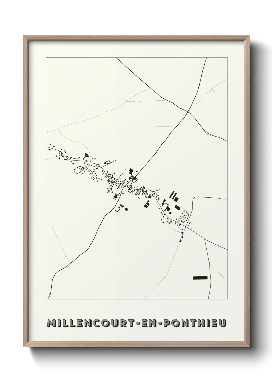 Un poster carte Millencourt-en-Ponthieu