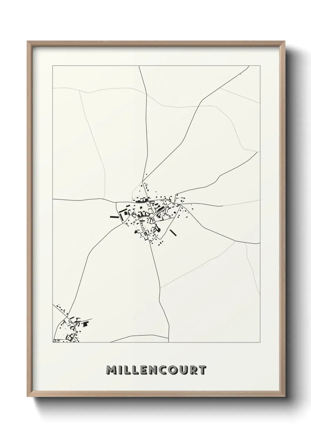 Un poster carte Millencourt