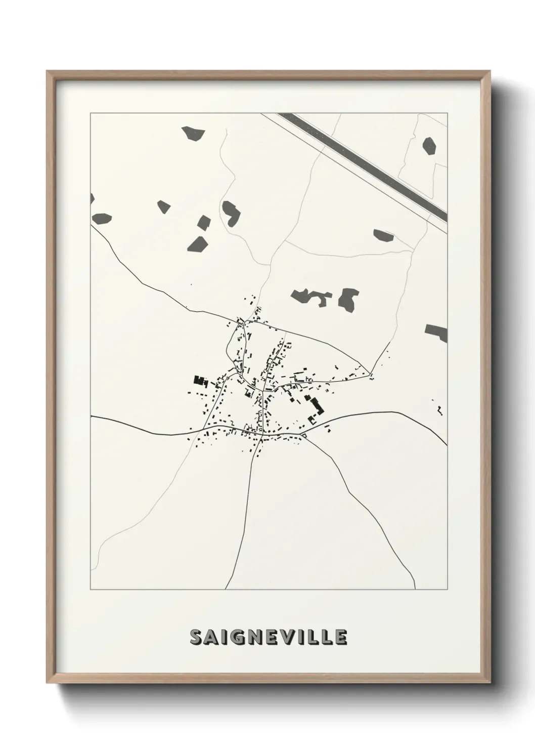 Un poster carte Saigneville