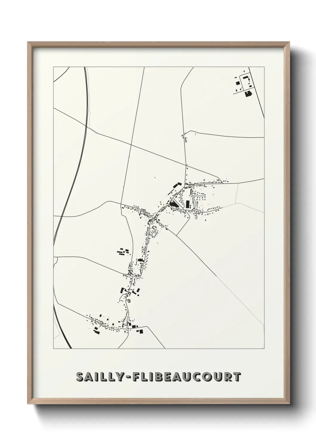 Un poster carte Sailly-Flibeaucourt