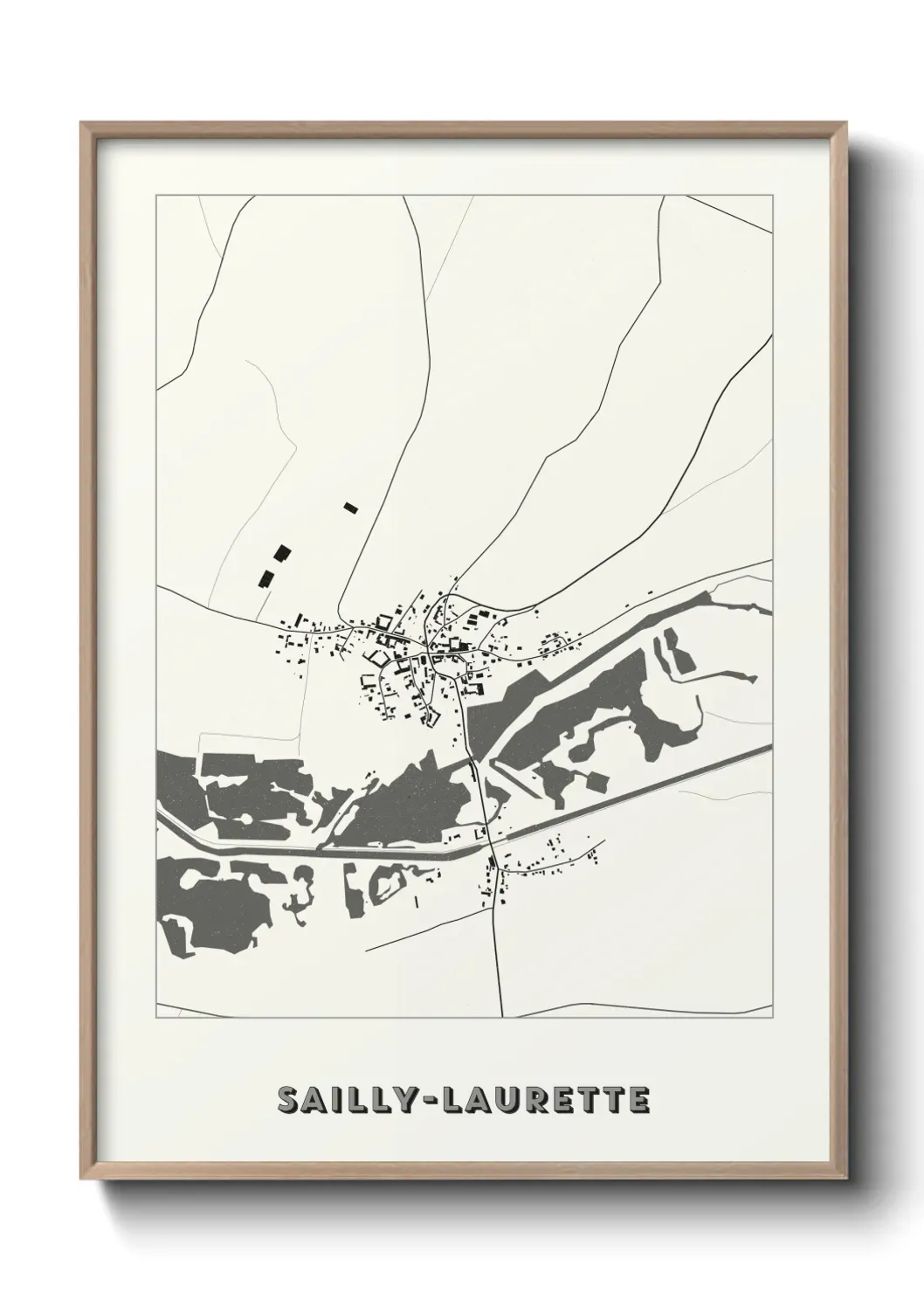 Un poster carte Sailly-Laurette