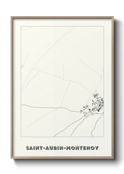 Une affiche de carte sur Saint-Aubin-Montenoy