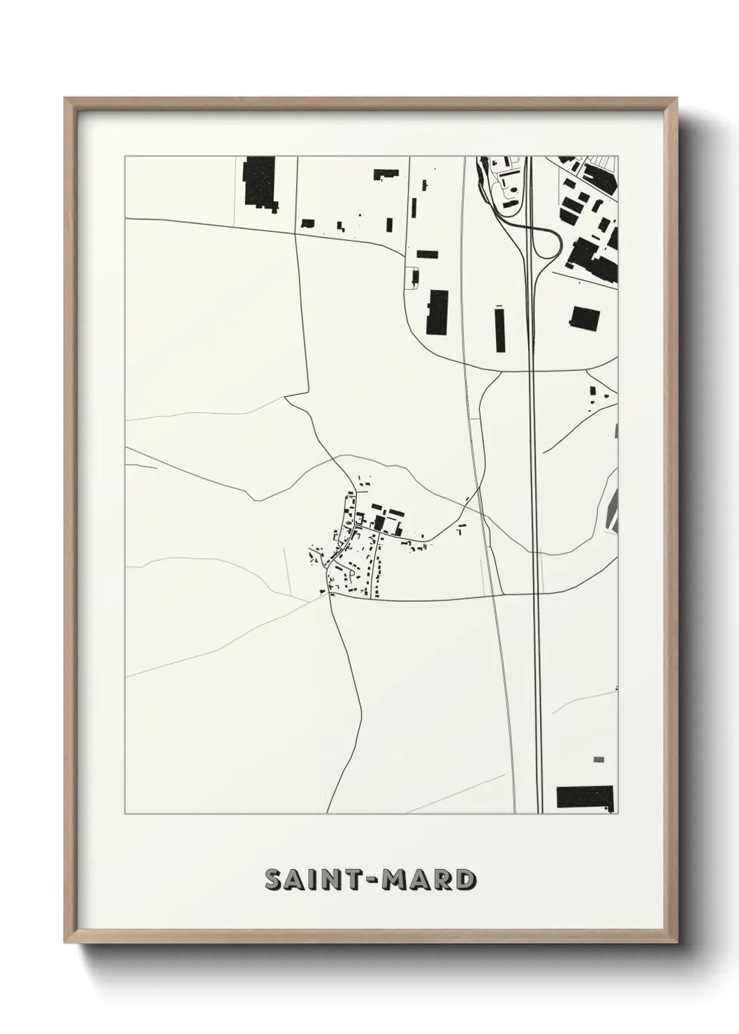 Un poster carte Saint-Mard