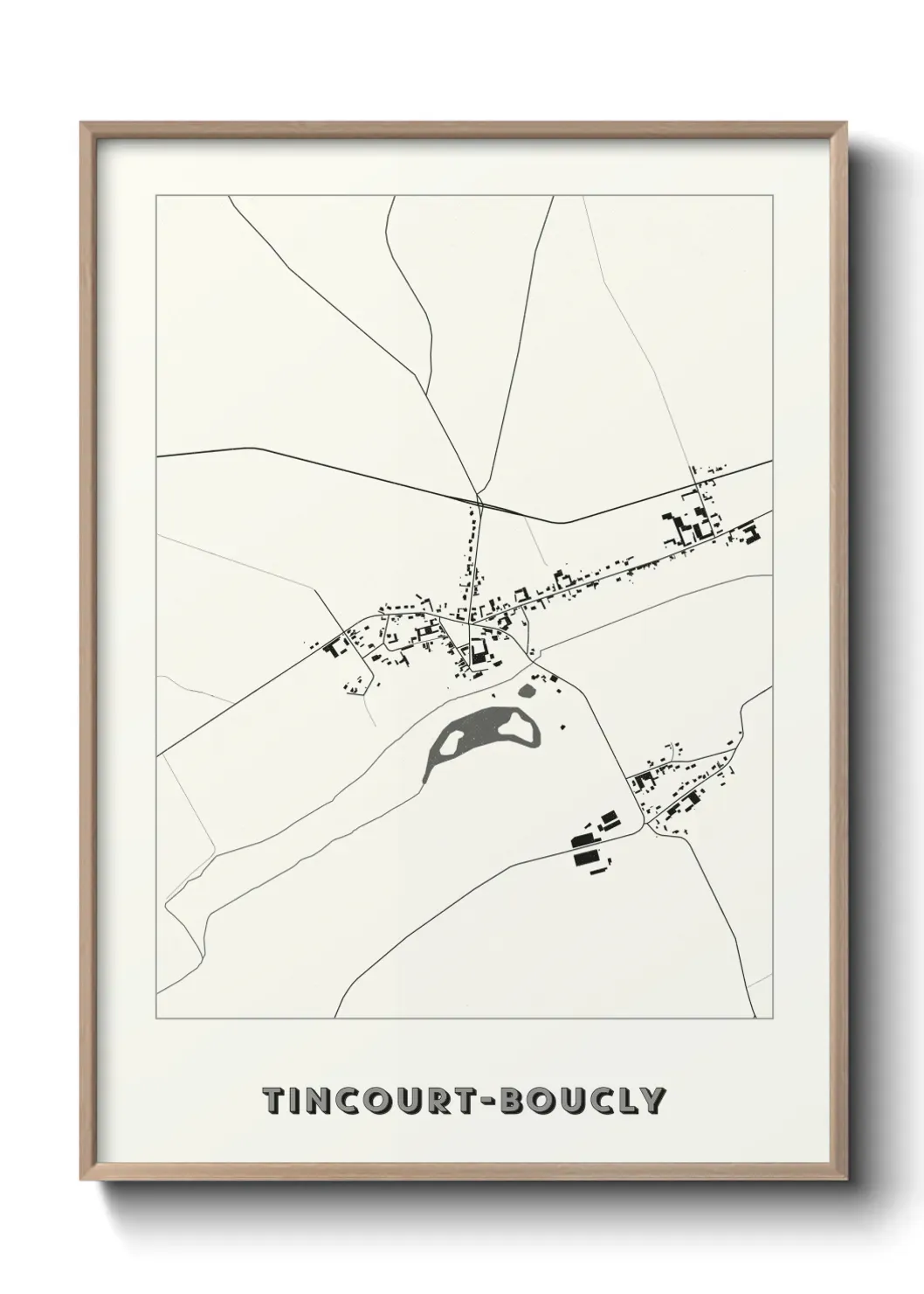 Un poster carte Tincourt-Boucly