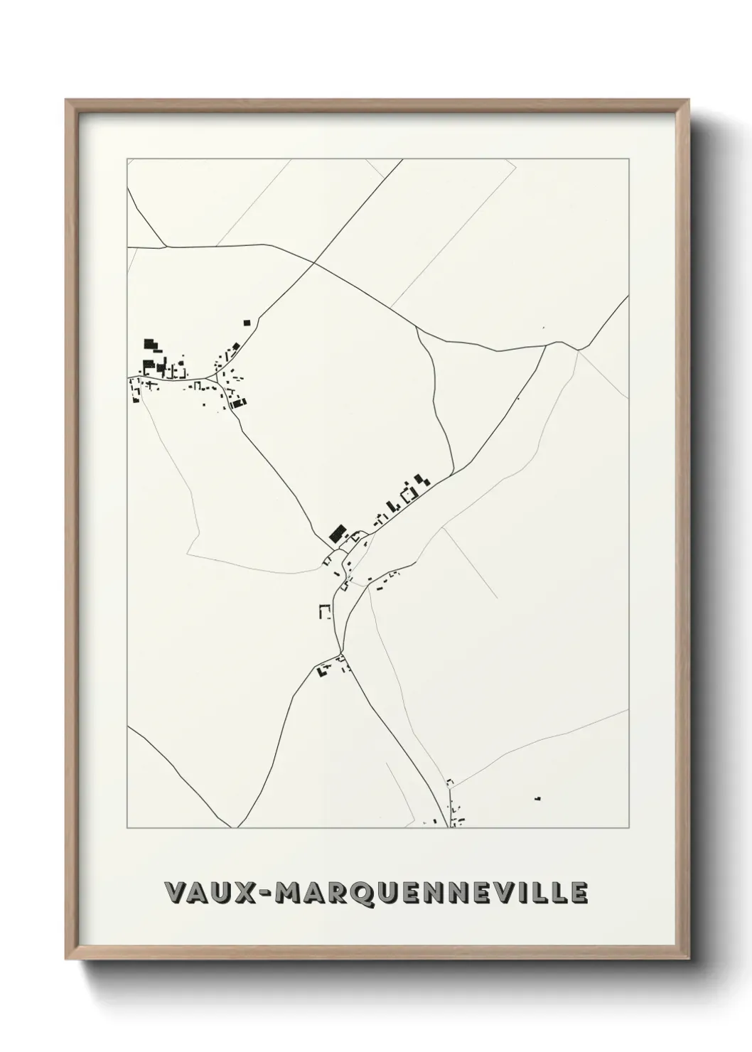 Un poster carte Vaux-Marquenneville