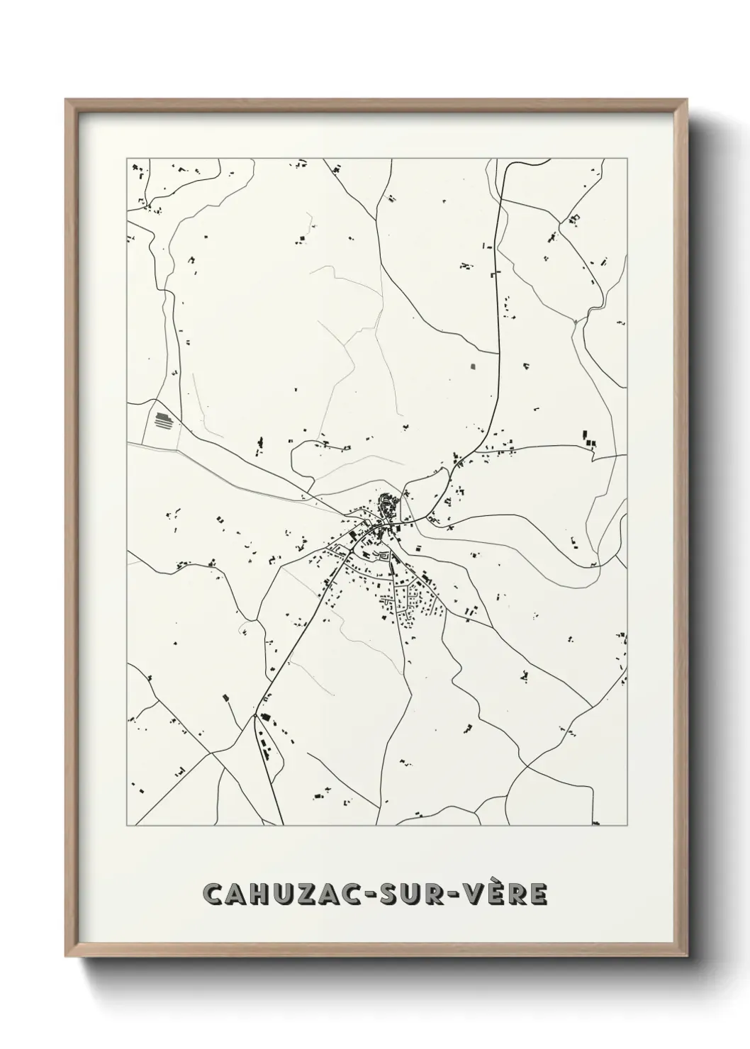 Un poster carte Cahuzac-sur-Vère