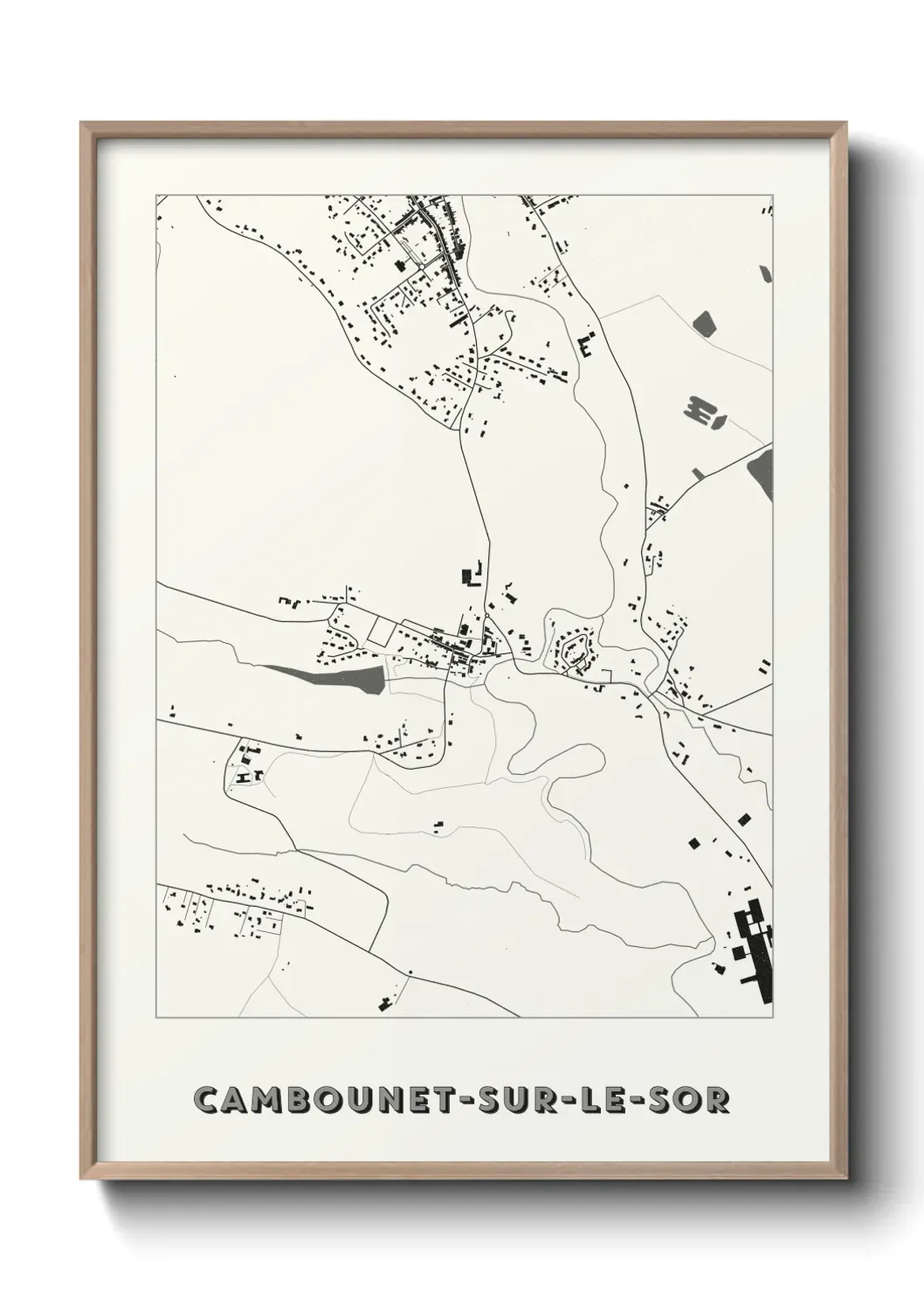 Un poster carte Cambounet-sur-le-Sor