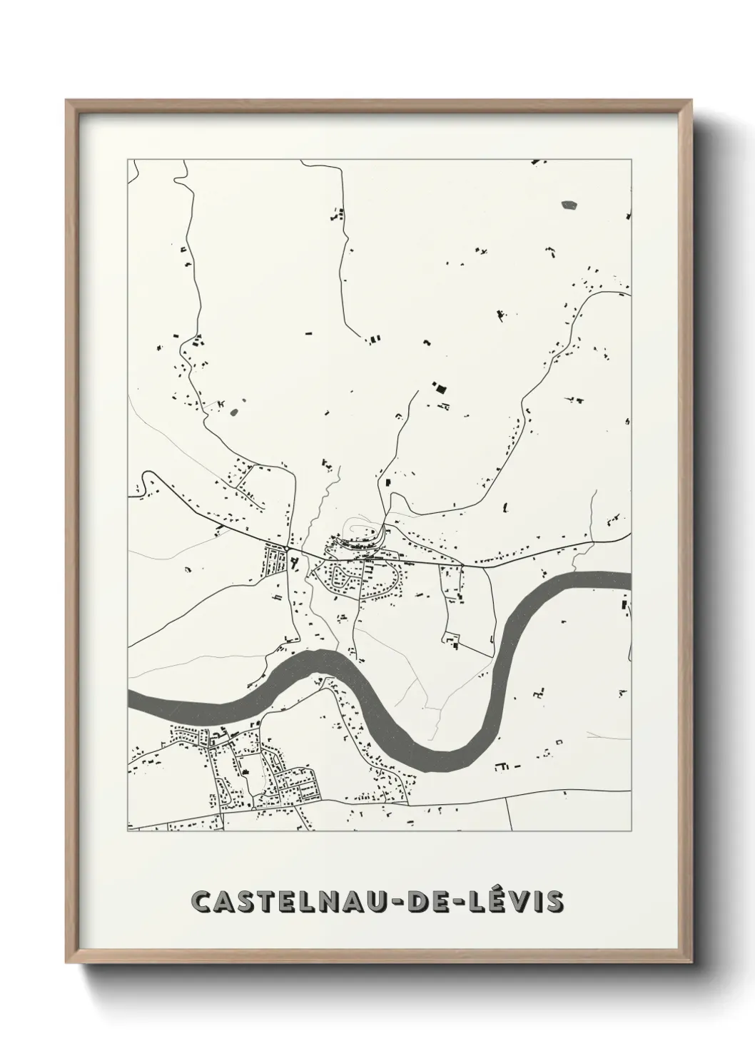Un poster carte Castelnau-de-Lévis