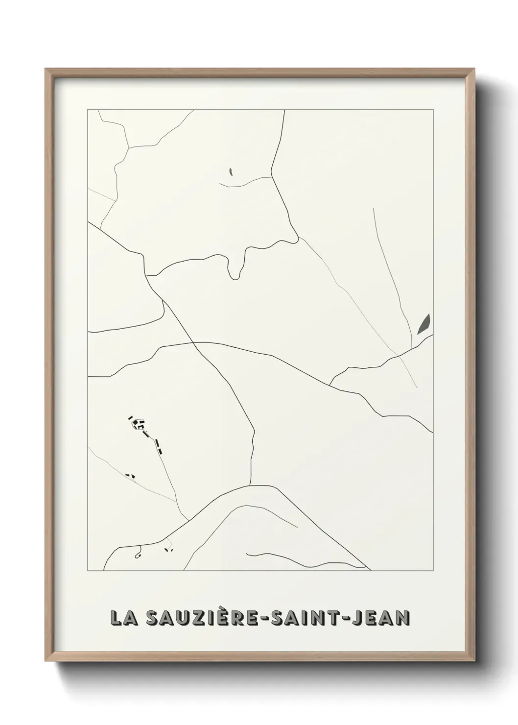 Un poster carte La Sauzière-Saint-Jean