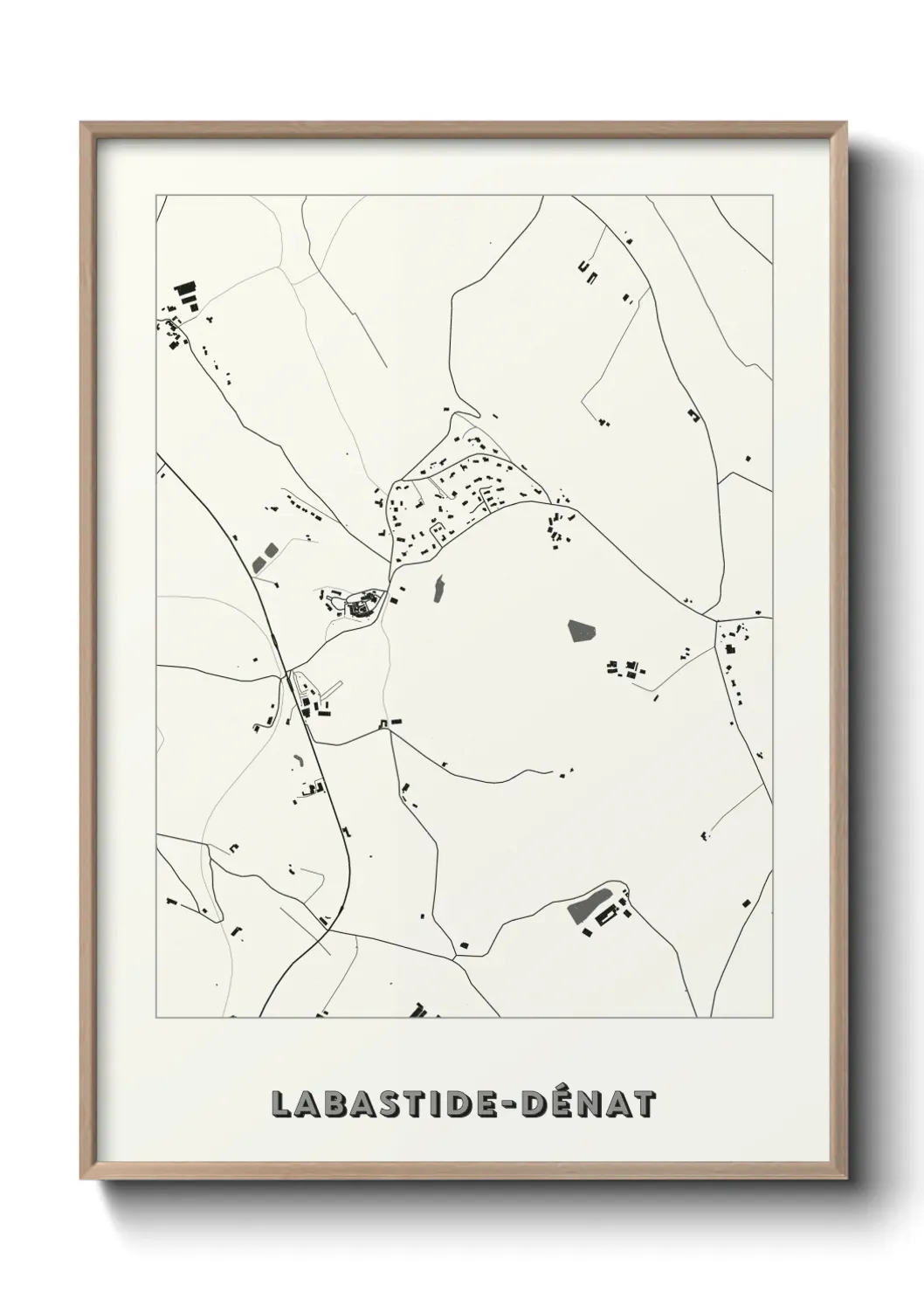 Un poster carte Labastide-Dénat