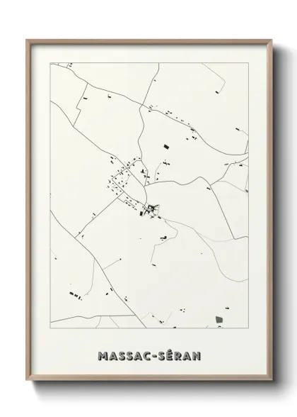 Une affiche de carte sur Massac-Séran