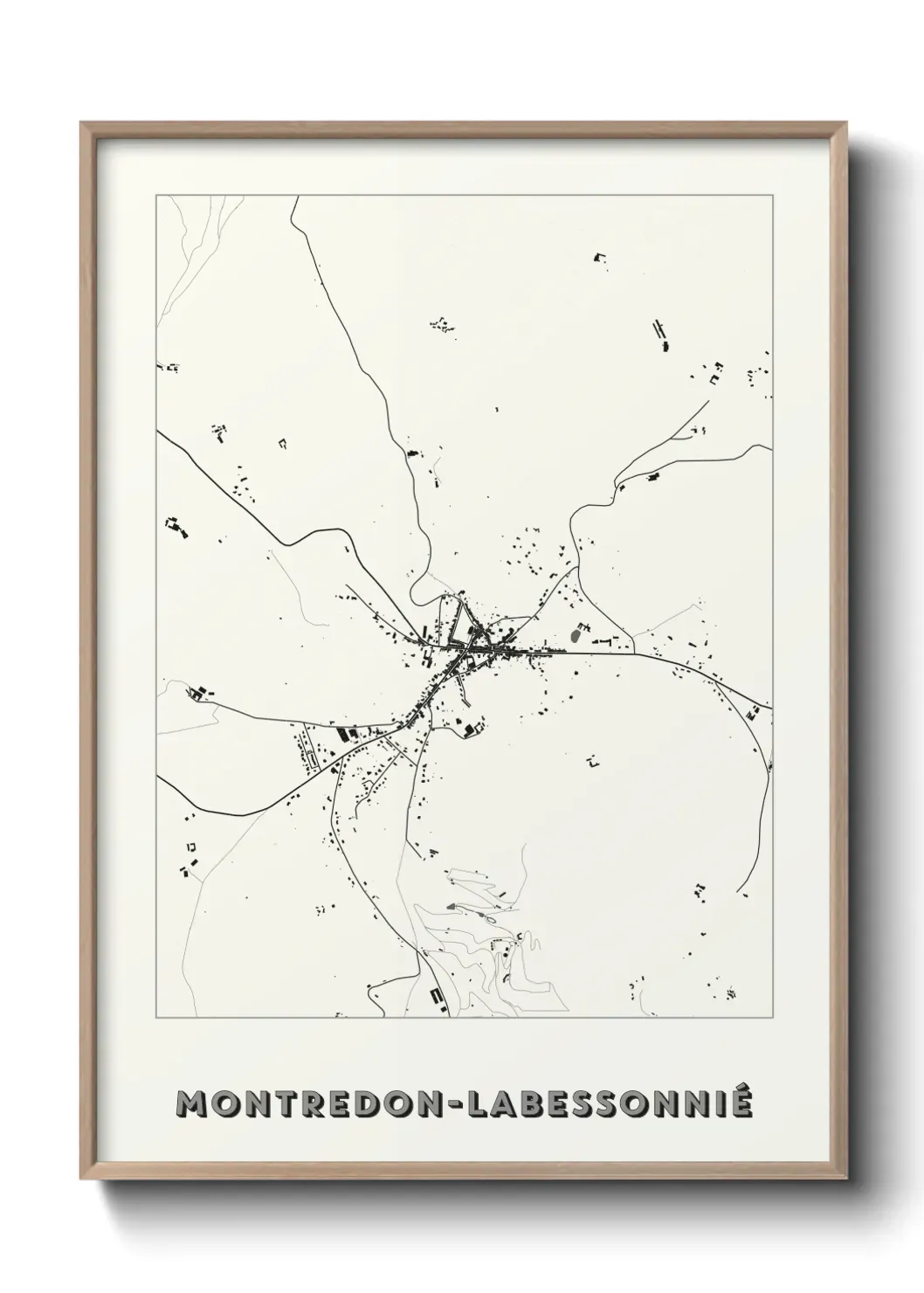 Un poster carte Montredon-Labessonnié