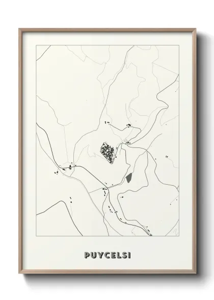 Une affiche de carte sur Puycelsi