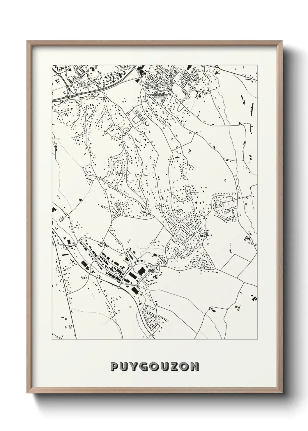 Un poster carte Puygouzon