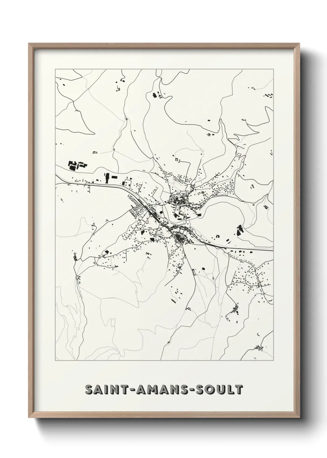 Un poster carte Saint-Amans-Soult