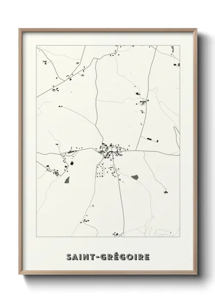 Une affiche de carte sur Saint-Grégoire