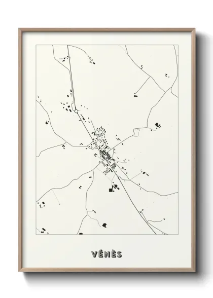 Une affiche de carte sur Vénès