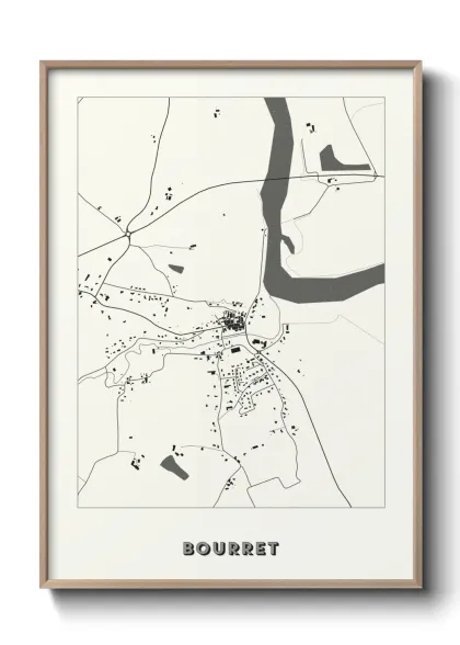 Une affiche de carte sur Bourret