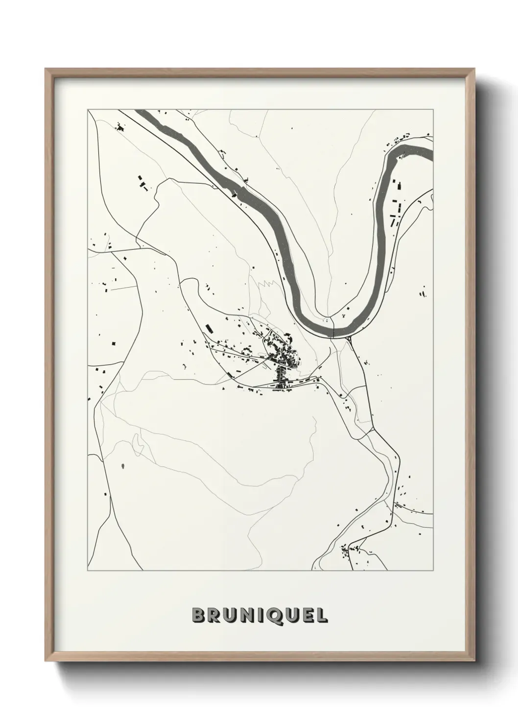 Un poster carte Bruniquel