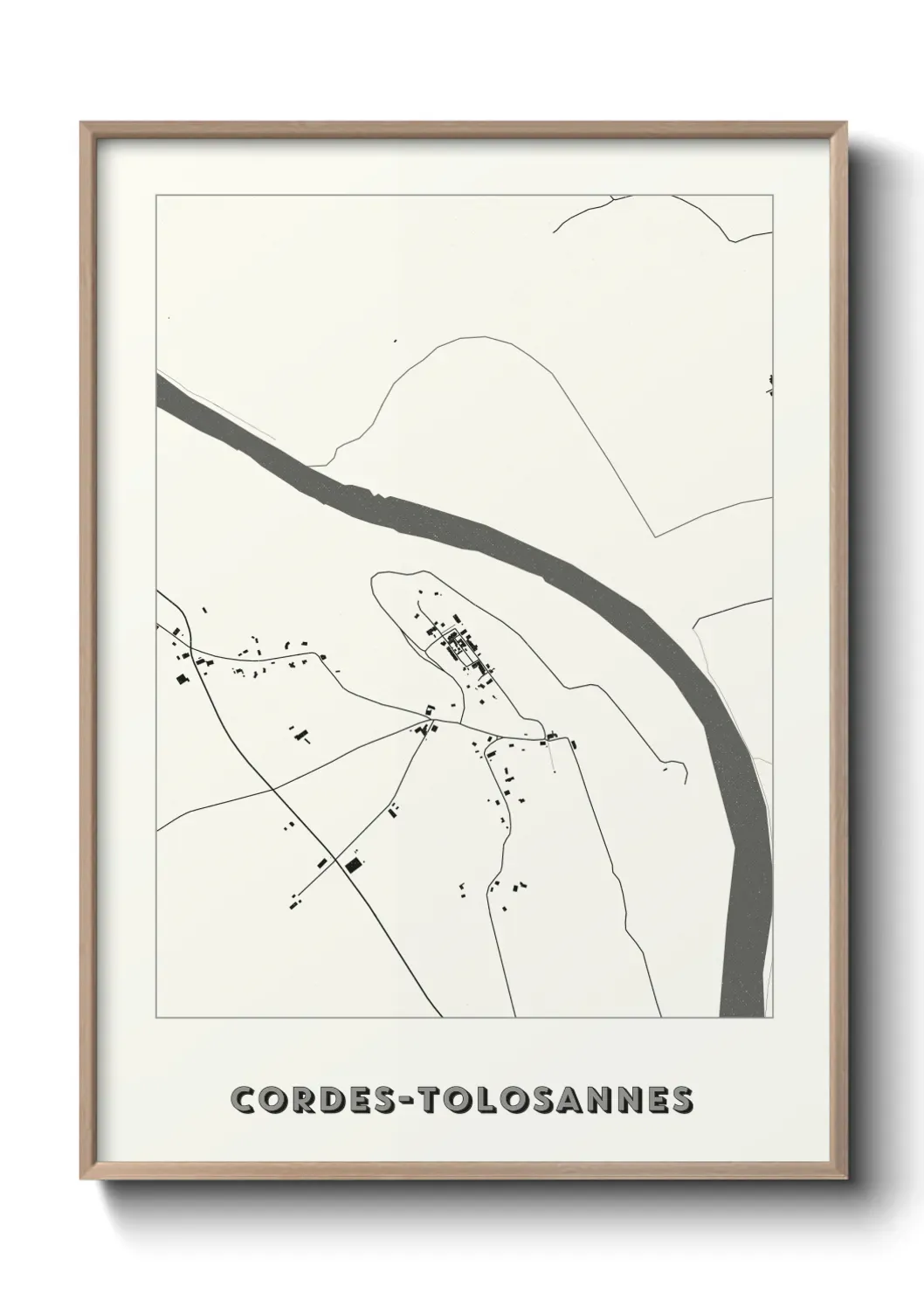 Un poster carte Cordes-Tolosannes