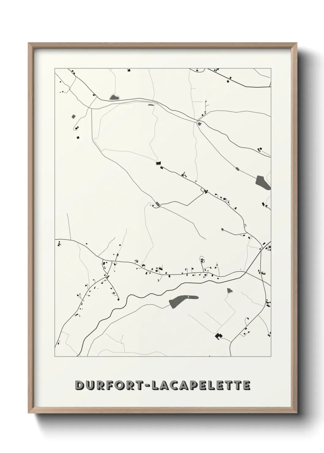 Un poster carte Durfort-Lacapelette