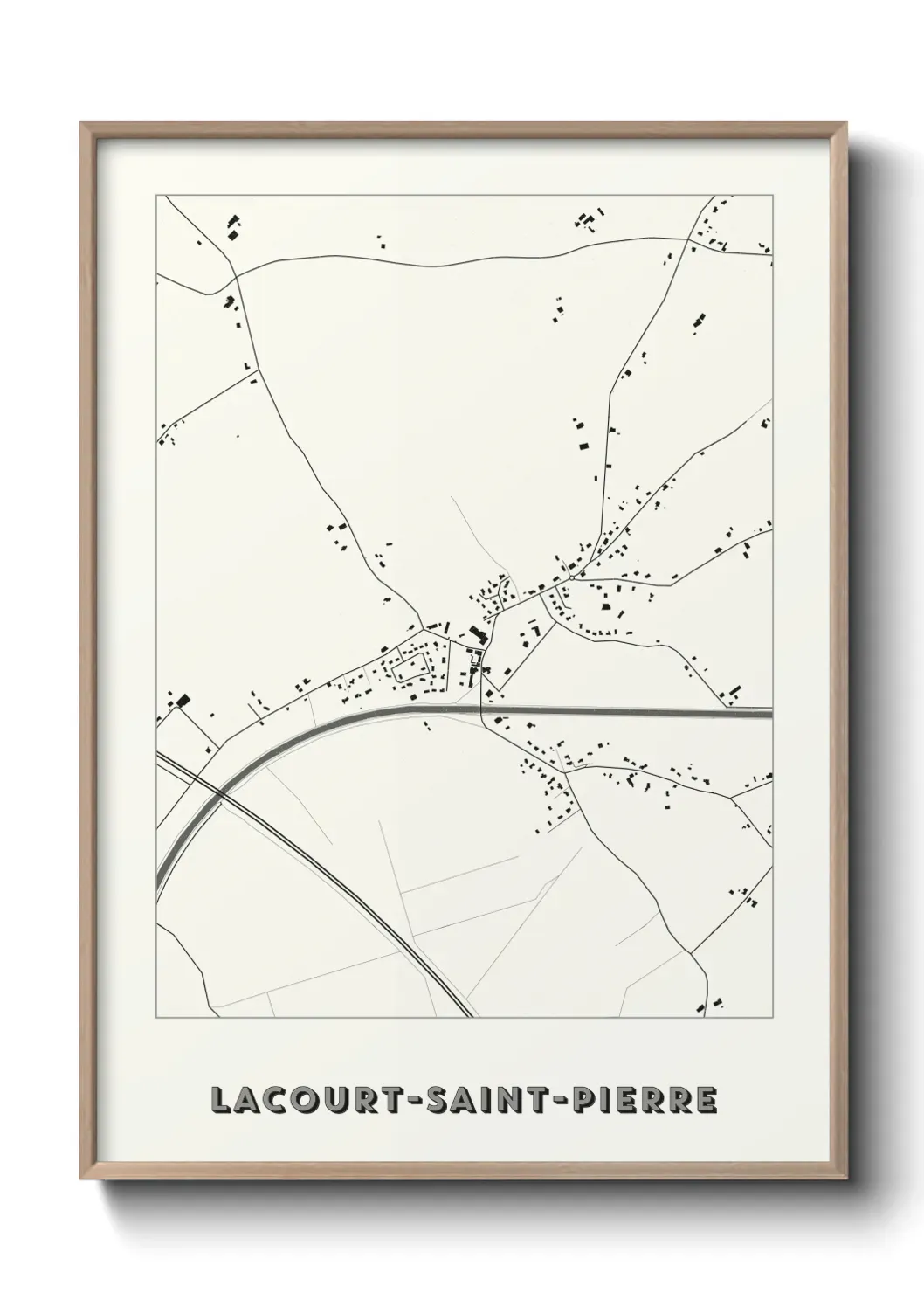 Un poster carte Lacourt-Saint-Pierre