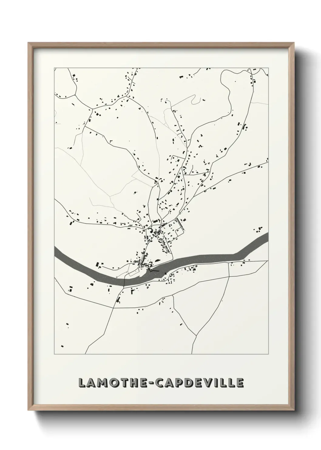 Un poster carte Lamothe-Capdeville