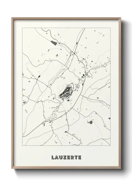 Une affiche de carte sur Lauzerte