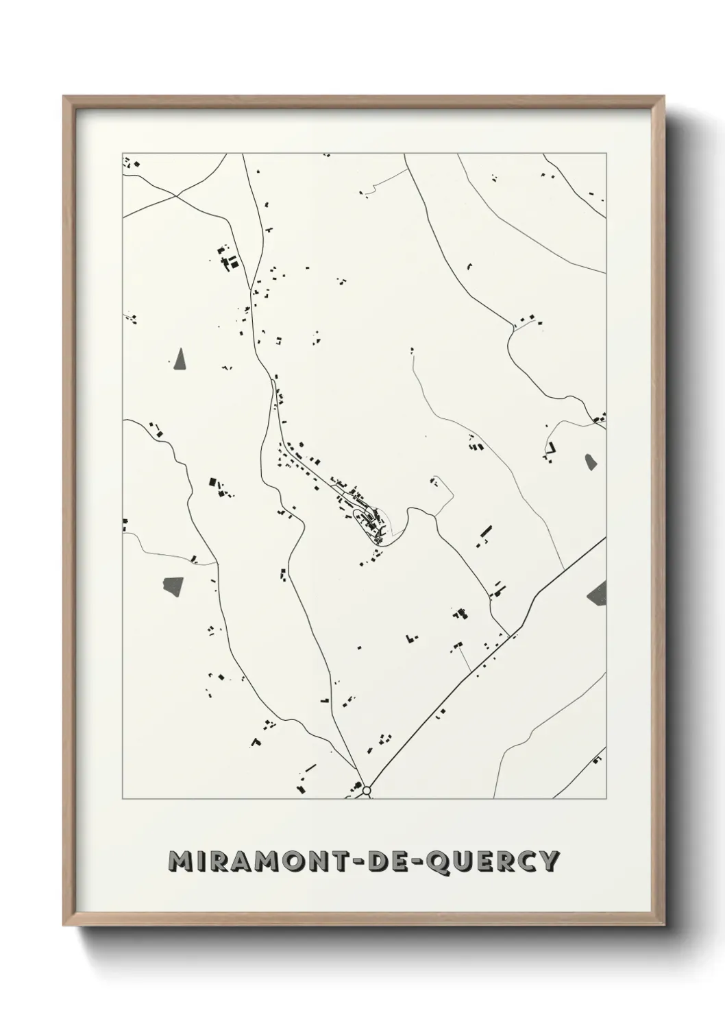Un poster carte Miramont-de-Quercy