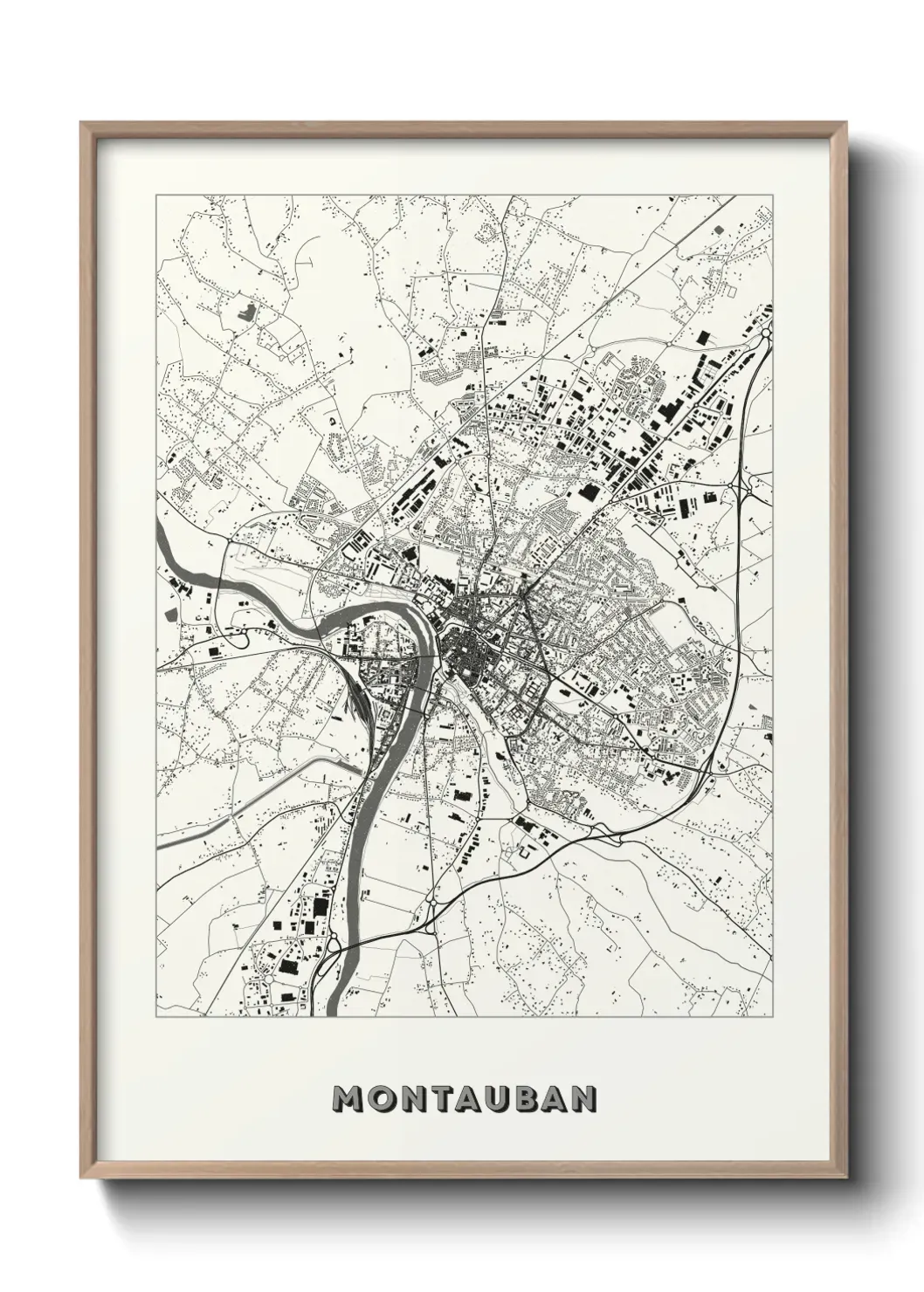 Un poster carte Montauban